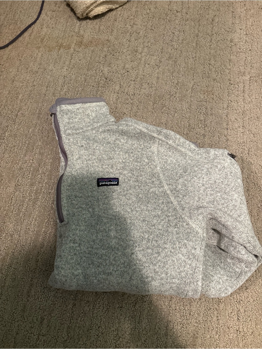 Patagonia Light Gray Half-Zip Turtleneck Sweater
